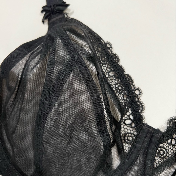 Wacoal Sheer/Semi-Sheer Black lace Bra 32DDD - Picture 3 of 5